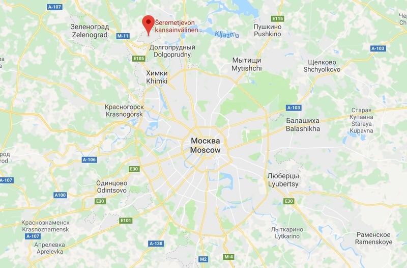 Šeremetjevo lentokenttä kartta