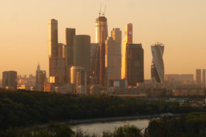 Kuvassa Moscow City -pilveinpiirtäjäalue.